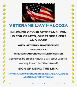 Veteran's Day Palooza - Okuma Belgesi Örnekleri