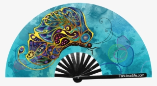 Butterfly Bamboo Circuit Party Uv Glow Fan By Fabulous - Circle