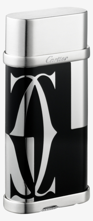 Logotype Motif Oval Lighterblack Lacquer, Palladium - Cartier Lighter Palladium
