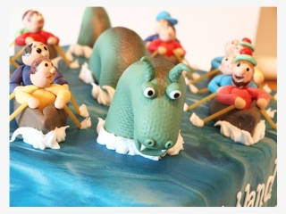 Festkage Med Loch Ness Monster Og Roere - Figurine