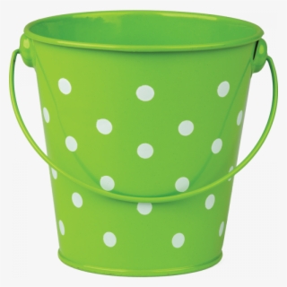 Lime Polka Dots Bucket - Polka Dot