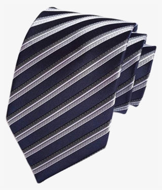 Secdtie Striped Navy, White And Black Tie - Necktie