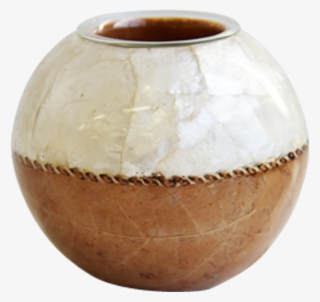 302-00125 Natural Inlay Teacandle Holder Ls Collections - Earthenware