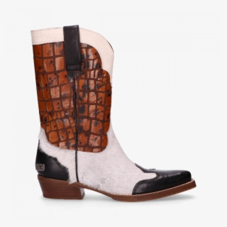 Sisterhood Western Boot Black, Off White & Orange - Shabbies Sisterhood