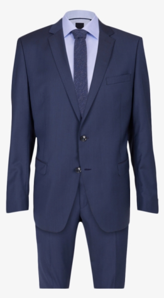 Bugatti Herren Anzug Baukasten Slim Fit Uni Blau - Anzug Bugatti