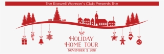 Holiday Home Tour Banner - Reindeer And Santa Claus On Sleigh Silhouette
