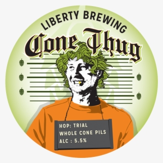 Cone Thug Tap Badge Liberty Brewing - Cartoon