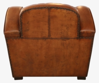 Art Deco Round Arm Chair In Distressed Leather - Club Chair