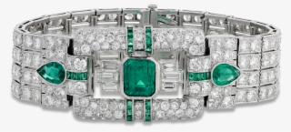 Art Deco Emerald Bracelet, - Art Deco Emerald Bracelet