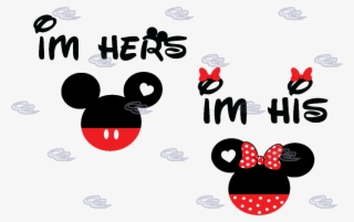 I M Hers I M His Mickey Minnie Mouse Heads Married - Hubby And Wifey Logo