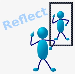 Image Blue Stick Man Reflect Hi Png - Reflection Clipart Free