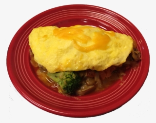 Erika's Red Plate Omelet - Food Looks Good On A Red Plate