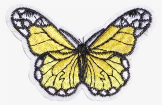 Lifelike Customized Yellow Butterfly Embroidery Patch - Meadow Brown