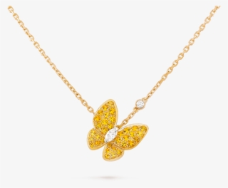 Two Butterfly Pendant - Van Cleef Butterfly Necklace With Diamonds