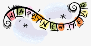 Vector Illustration Of New Year's Celebration Banner - Happy New Year 2019 Art