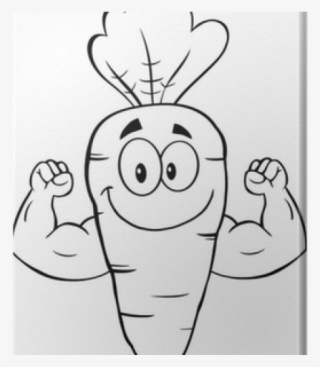 Carrot Clipart Muscle Arm - Carrot Cartoon Drawing