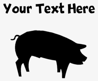 Custom Pig Silhouette Flask Necklace - Domestic Pig