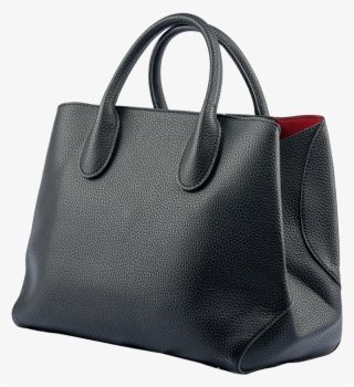Black Leather Handbag - Tote Bag
