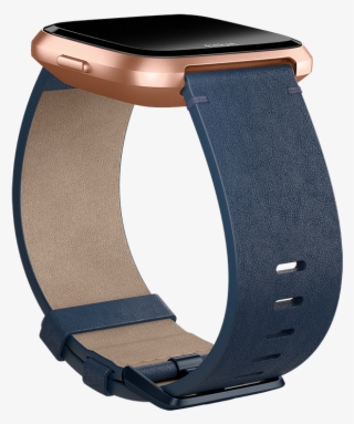 Fitbit Versa Leather Accessory Band Midnight Blue - Fitbit Versa Armband