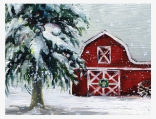 Snowy Tree & Barn Boxed Cards
