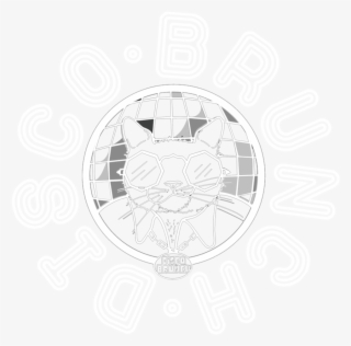 Disco Brunch Logo White - Illustration