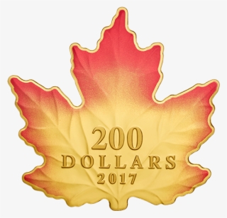 Pure Gold Gradience Coin - Maple Leaf In Fire