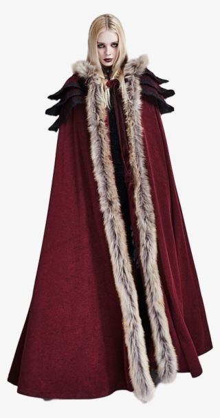 Fur Maxi Hooded Unisex Cape - Punk Rave Fur Cloak