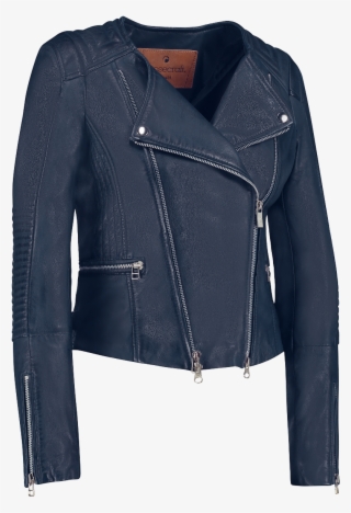 Blue Biker Jacket Women Leather Biker Goosecraft Biker439 - Leather Jacket