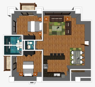 Two- Bedroom With Balcony - Floor Plan