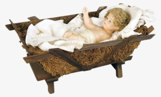 Large Antique French Convent Wax Baby Jesus Christ - Cradle