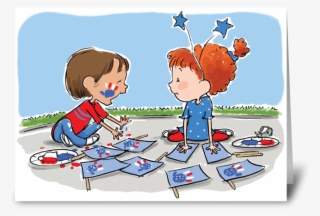 Happy 4th Of July Greeting Card - Cartoon