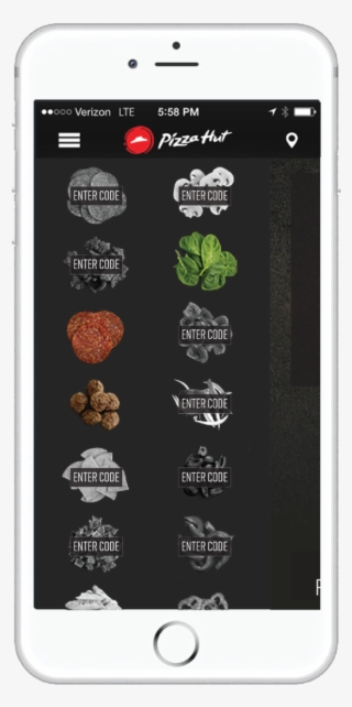 "find All 20 Toppings" Collection In App - Pizza Hut