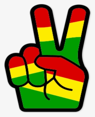 Peace Sticker - Peace Sign Hand Reggae