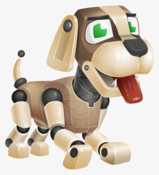 Futuristic Robot Dog Cartoon Vector Character Aka Barkey - Dog Cartoon Robots