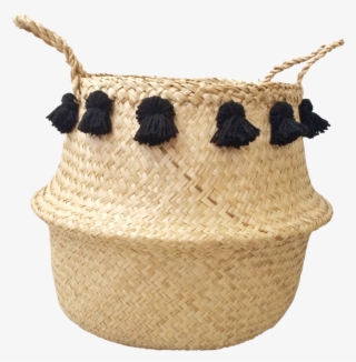 Black Tassel Basket - Tassel Basket Png