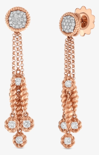 Stock - Large Rose Gold Diamond Drop Earrings
