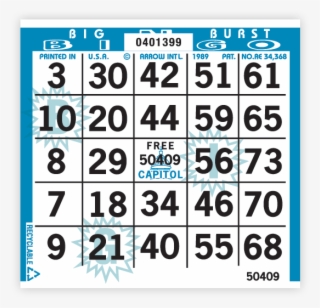 Big Burst Bingo Paper - Number