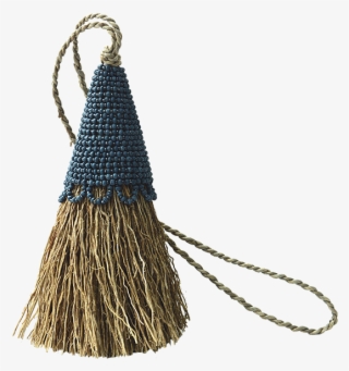 Indigo Beaded Vetiver Tassel - Wristlet