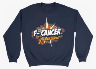 F-cancer Kidney Cancer Awareness Orange Ribbon Cool - Long-sleeved T-shirt