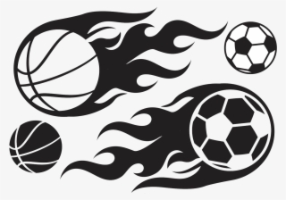 Football Basketball Clip Art - Fire Ball Design In Jersey