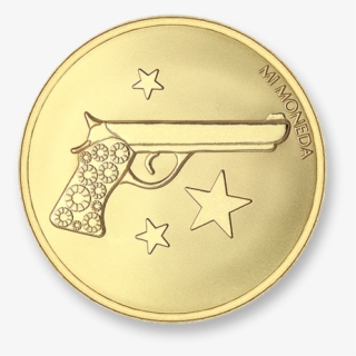 Aim High Pistol Gold Plated M - Coin