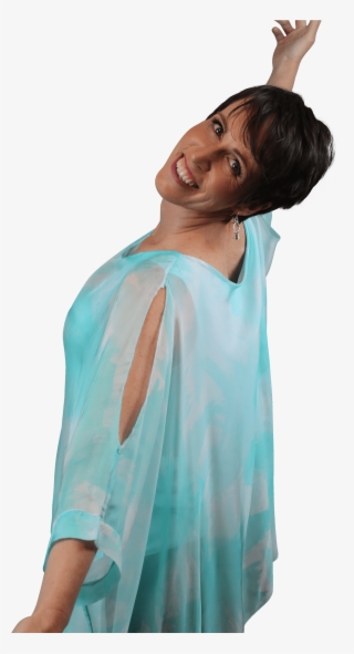 Silk Cold Shoulder Kaftan Scoop Neck W/brush Stroke - Photo Shoot