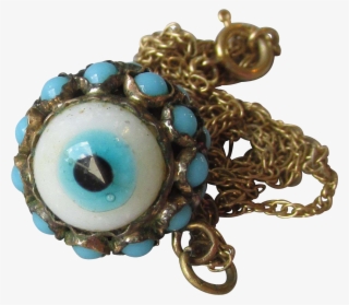 Rare Victorian Glass & Turquoise Double Sided Evil - Crystal