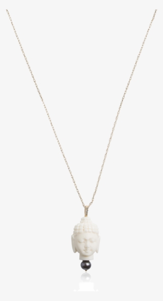 Buddha And Black Pearl Necklace - Locket