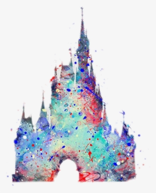 Report Abuse - Disney Castle Watercolor