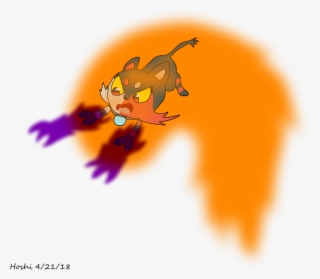 New Litten Doing Fire Charge And Shadow Claw Combined - Illustration