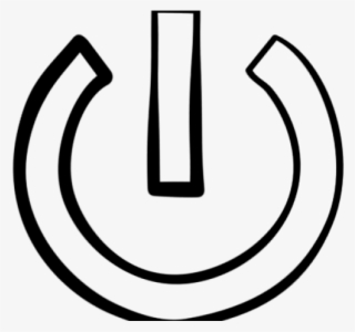 Button Clipart Power Symbol - Line Art