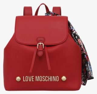 Faux Leather Backpack With Metal Logo Lettering Enriched - Handbag