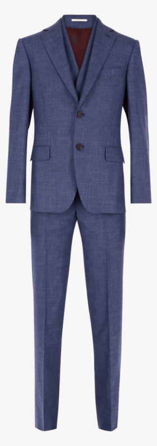 Abito Foderato Gentleman In Lana Seta Lino Azzurro - Formal Wear