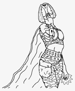 Alien Vigilante - Line Art